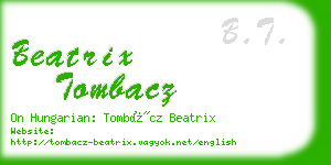 beatrix tombacz business card